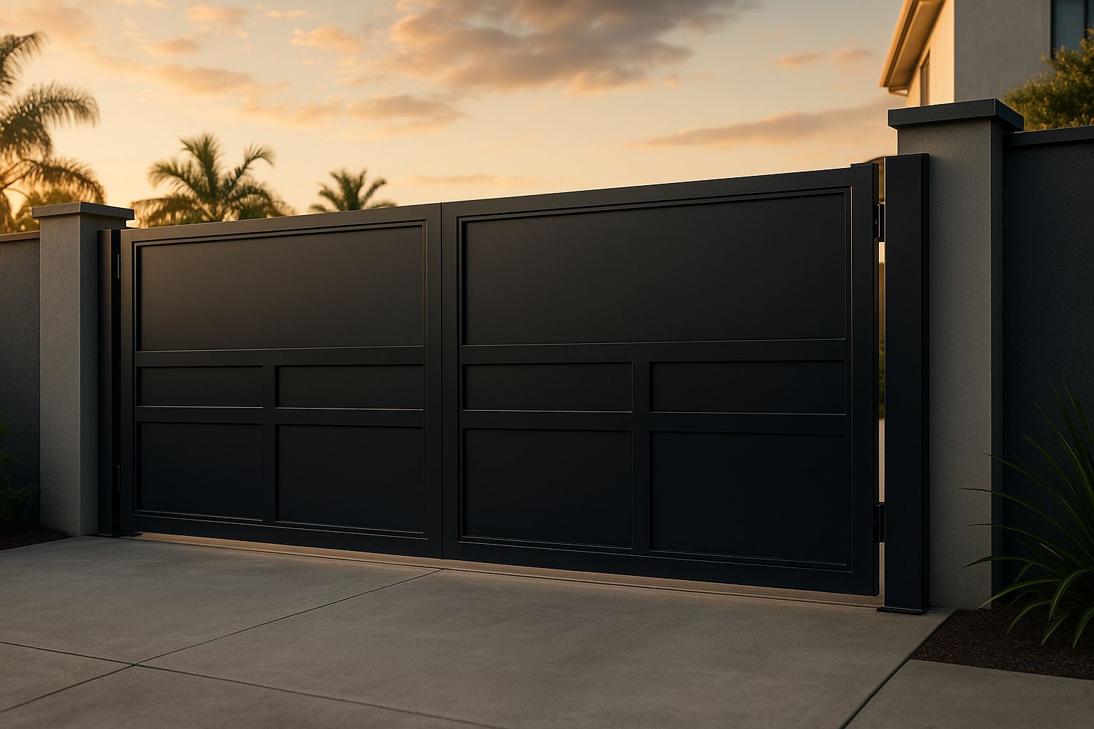 Modern steel gate by Gabakssteel